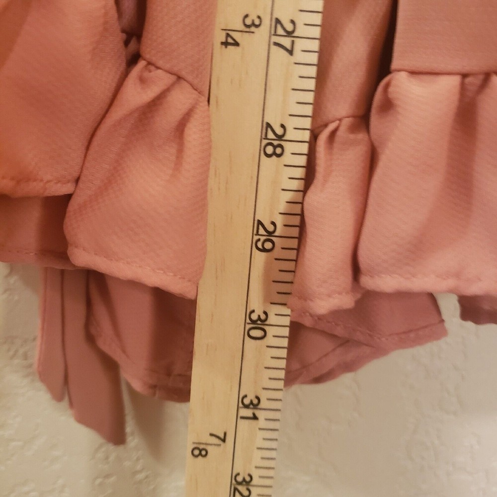 Gianni Bini Womens Short Romper Ruffled Salmon Size Small - Picture 11 of 12